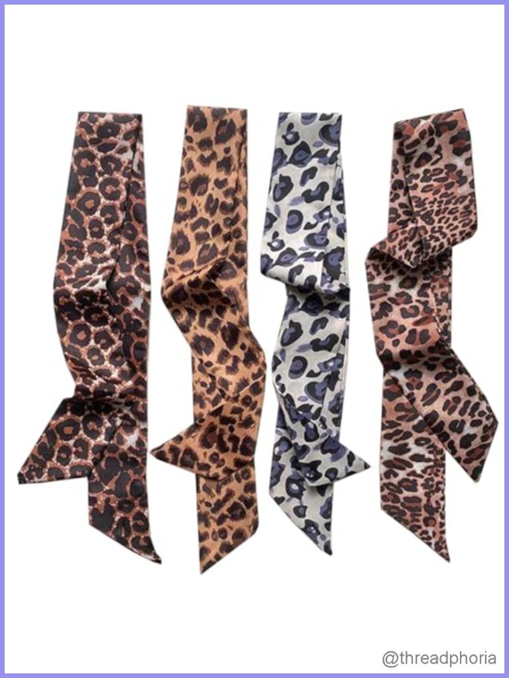 6-Pack Silky Imitation Silk Scarf for Bag Handles, Neck, Hair